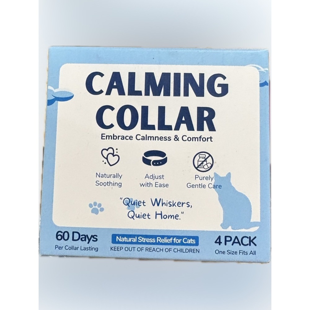 Calming Collar for Cats 4 Pack Pheromone Stress Anxiety Relief Adjustable New